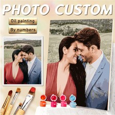 Personalized Paint by Numbers Photo Customize DIY Oil Painting Kit Canvas Gift