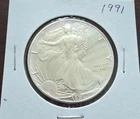 1991 Walking Liberty American Eagle $1 Dollar Coin, 1 oz 99.9% Fine Silver