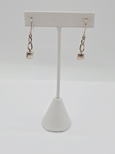 Silpada W1639 Hammered Sterling Silver Small Square Pillow Dangle Earrings - Picture 10 of 10