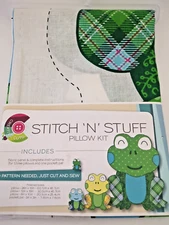 Creative Cuts Frog Stitch 'N' Stuff Pillow Kit Create 3 Pillows One Pocket Pal