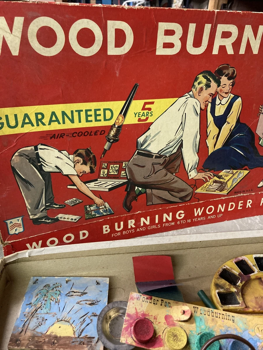 Vintage American Toys and Furniture WOOD BURNING KIT Original 1950 60 s BOX