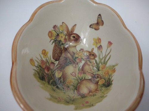 Cracker Barrel Easter Traditions Spring Rabbit Candy Trinket Dish Bunny Ceramic - Picture 2 of 11