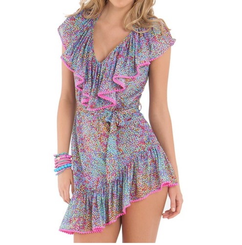 Luli Fama Unwrap Me Mini Dress/Cover up
