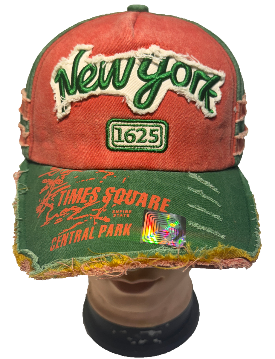 NEW YORK TIMES SQUARE CENTRAL PARK Washed Denim Cap Adjustable