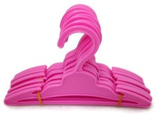 12 Pink Hangers with Slit 1 Dozen for 18 inch Doll Clothes Girl Accessories