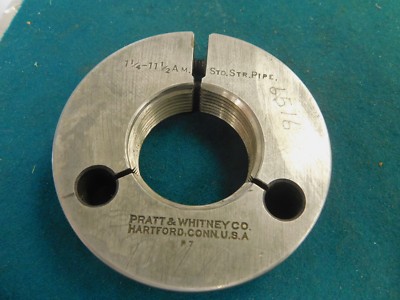 Pratt & Whitney Go Pipe Thread Ring Gage 1-1/4''-1-1/2 AM STD Straight Pipe