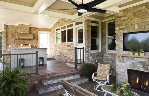 Chic Black 58" Chubby Outdoor Ceiling Fan - F781L-CL for Stylish Spaces - Picture 7 of 9