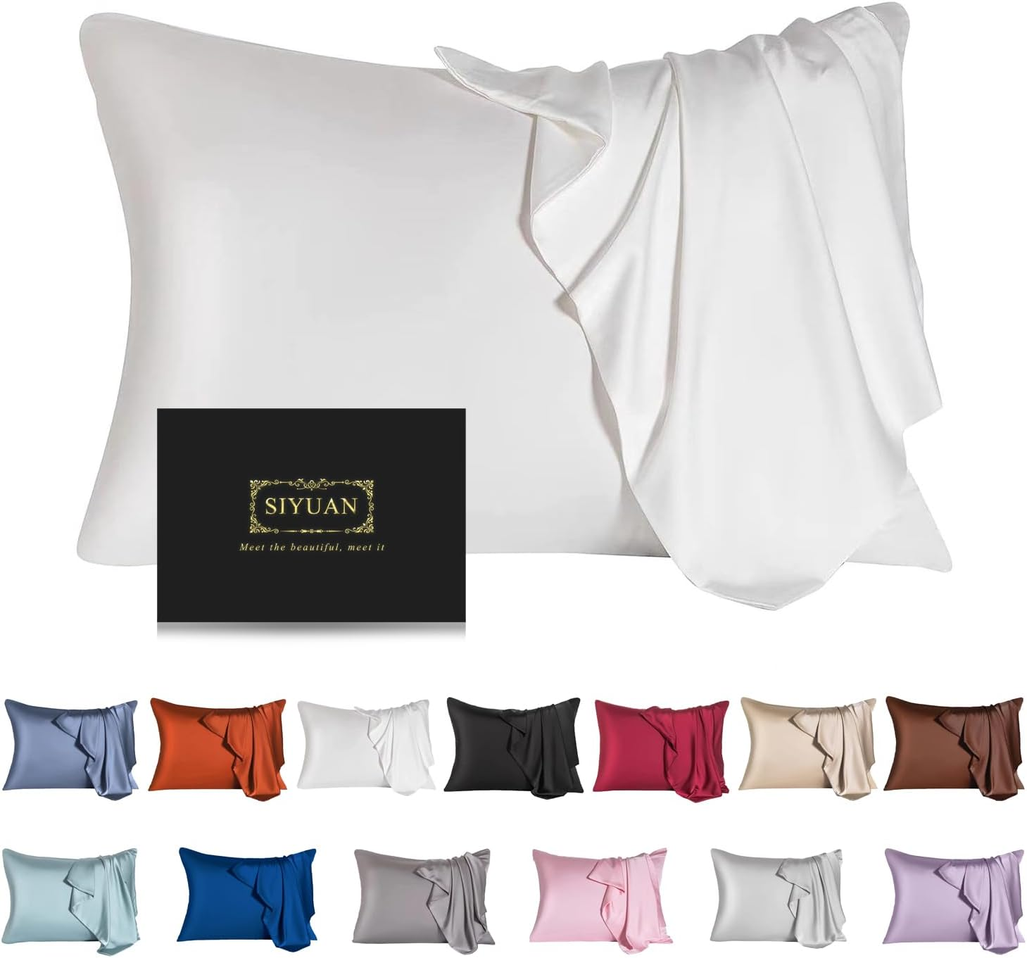Mulberry Silk Pillowcase for Hair and Skin Standard Size Cooling Silk Pillow-image