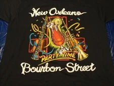 Vintage New Orleans Bourbon Street Party Time T Shirt Sz XL 