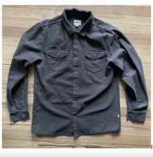 Rhythm men's button down shirt brown M