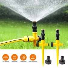 Garden Lawn Sprinkler 360° Automatic Rotating Sprinkler System Large Area USA