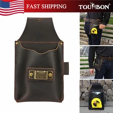 TOURBON Leather Tool Belt Pouch Tape measure Holder Workshop Tools Carrier in US