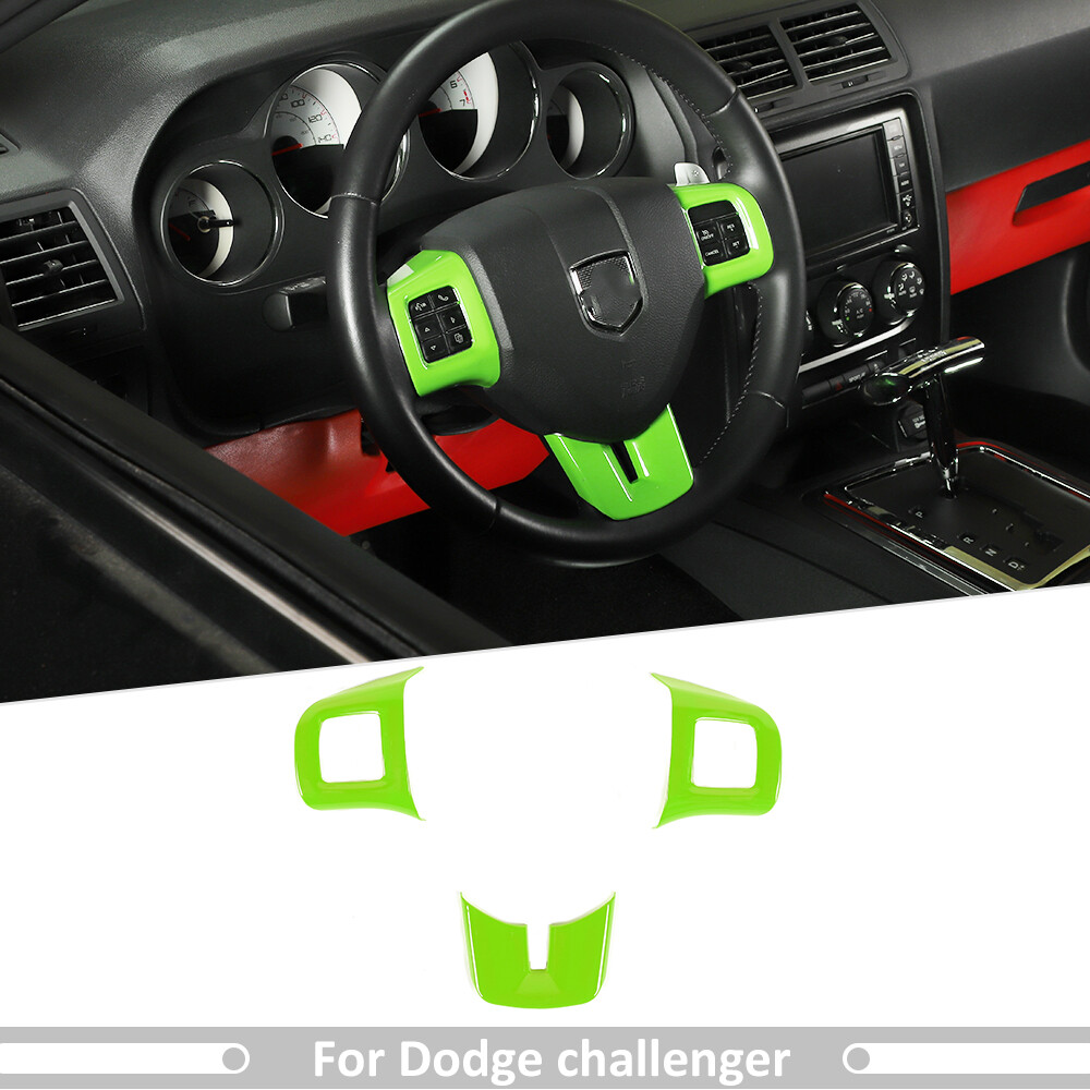 Central Steering Cover Trim Accessories for Challenger/Charger/Dart 09-14 Green