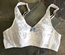 30A Vintage VPC by Carolina MFG. Semi Sheer Lace Wireless Bullet Bra #347