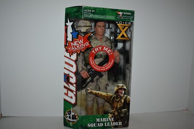 Hasbro GI Joe Voice FX Marine Squad Leader Works 12'' Action Figure 2004 MISB