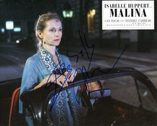 Isabelle Huppert ACTRESS "MALINA" autograph, In-Person signed promo photo