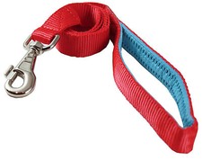 Dog Leash 1" Wide Nylon 4ft Length with Padded Handle Red Large Breeds