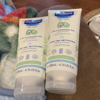 2-Pack Mustela 2-in-1 Cleansing Gel, Baby Hair & Body Cleanser for Normal Skin