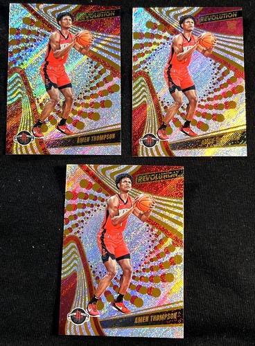 (3) Amen Thompson 2023-24 Panini Revolution 3 Rookie Base #101 Houston Rockets