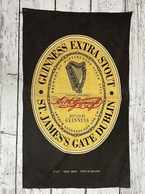 Vintage Guinness Extra Stout St. James's Gate Dublin Beer Tea Dish Canvas Towel