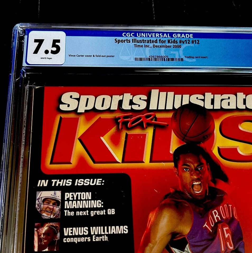 VINCE CARTER RARO SI PARA NIÑOS CUBIERTA 2000 EE. UU. NBA POP 1 CON TARJETAS RAPTORS CGC 7,5 Foto 2 de 3