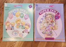 Lot of 2 Vintage Golden Lil Miss'n Me /Quints Paper Dolls 1990 Intact 