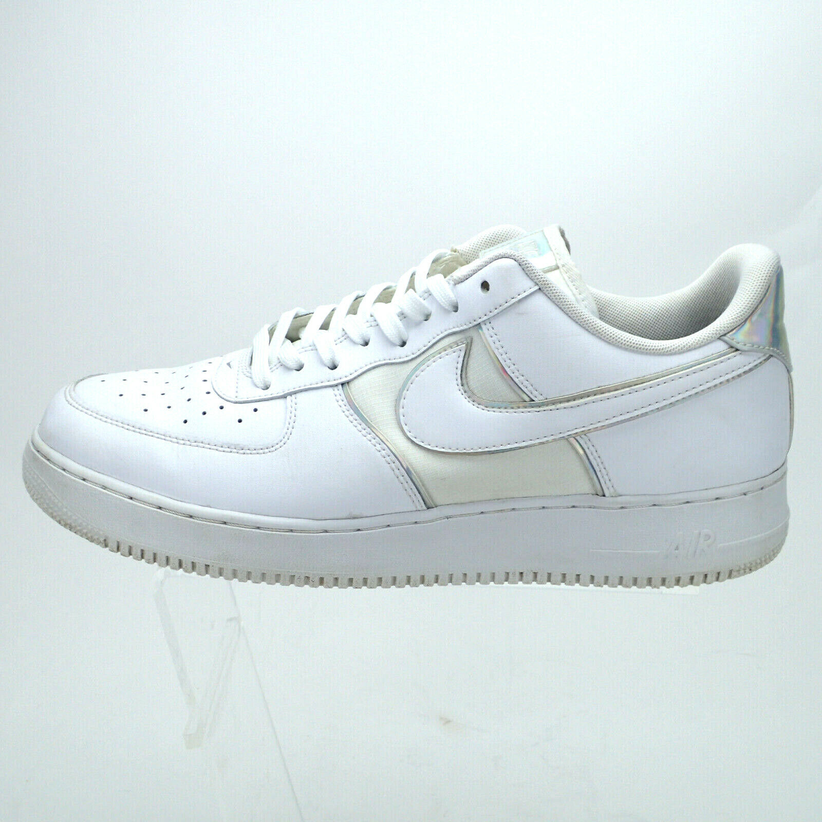 Above head and shoulder Tear tape Nike Air Force 1 07 LV8 White Iridescent Silver AF1 AT6147-100 Men&#039;s  Size 13 | eBay