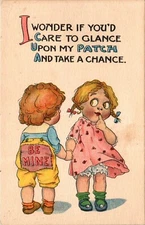 Be Mine I Wonder if You'd Care to Glance Valentine's Postcard Ellen Clapsaddle