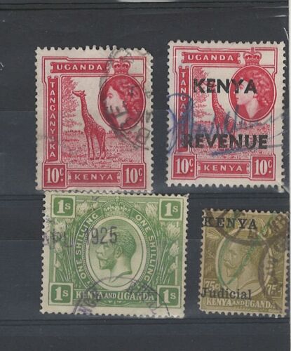 KENYA, UGANDA , TANGANYIKA tanganika  1912 1S  10C 75C KENYA REVENUE JUDİCİAL - Picture 1 of 1