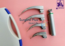 Laryngoscope Fiber Optic Set with 4 Macintosh Blades 1 2 3 4 ENT Anesthesia