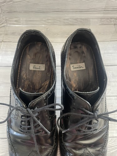 Paul Smith Leather Oxford Brogue Shoes Black Size 8 Uk EU 42 - Picture 7 of 9