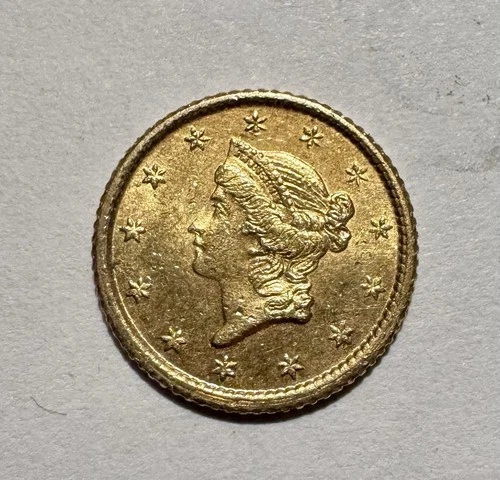1853 (P) Liberty Head Gold $1 Dollar, Old US Gold Coin, XF/AU