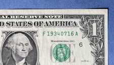 July 16 1934  (F 19340716 A) Birthday Anniversary Note $1 One Dollar Bill