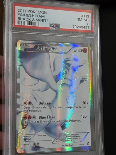 Reshiram graded PSA 8 for sale on eBay