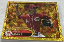 2012 Topps Baseball Mike Leake Cincinnati Reds Gold Sparkle Parallel #308