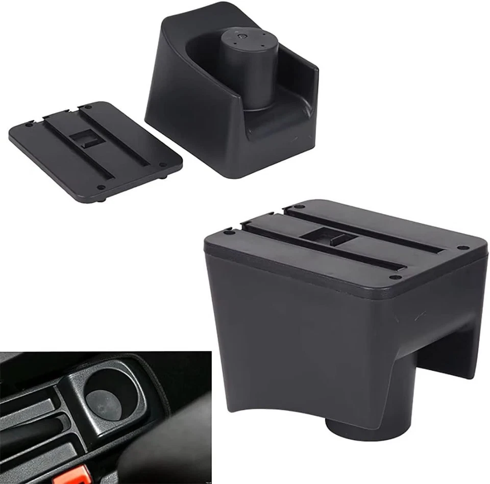 Apoyabrazos Central Con Portavasos Para Volkswagen VW Polo 2010-2018 Negro - Imagen 2 de 4