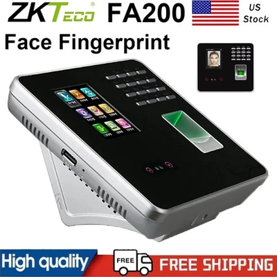 ZKTeco FA200 TCP/IP Face Biometric Fingerprint Time Attendance Access Control US