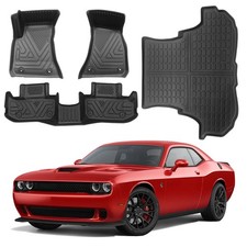 4pc Floor Mats Liners Trunk Cargo Liner For 2016-2023 Dodge Challenger Rwd Tpe