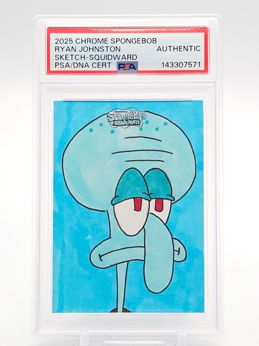 SQUIDWARD 2025 TOPPS CHROME SPONGEBOB 25TH SKETCH AUTO 1/1 PSA AUTHENTIC Q3420