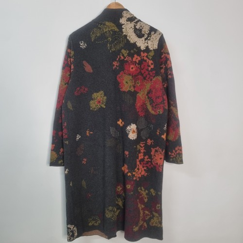J Jill Madison Cardigan Sweater Duster Thick Knit Floral Boho Wool Alpaca Sz L - Picture 11 of 11