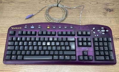 Vintage Yahoo PC Tastatur Crystal Purple Y2K iMac N64 Ära 2000
