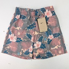 Nike Boys Small Tropical Fauna Dri-Fit Woven Shorts - Taupe/Coral/Aqua
