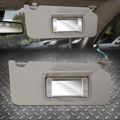 Passenger Side Sun Visor With Mirror For Toyota RAV4 2004-2005 – Gray Beige Sunshade With Makeup Mirror
