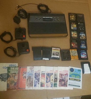 Vintage Atari CX-2600 A Console Bundle Controllers Games Manuals Adapters Tested