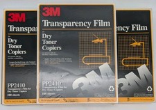 3 3M Approx 280 Sheets of Paper-Backed Transparency Film for Copiers PP2410