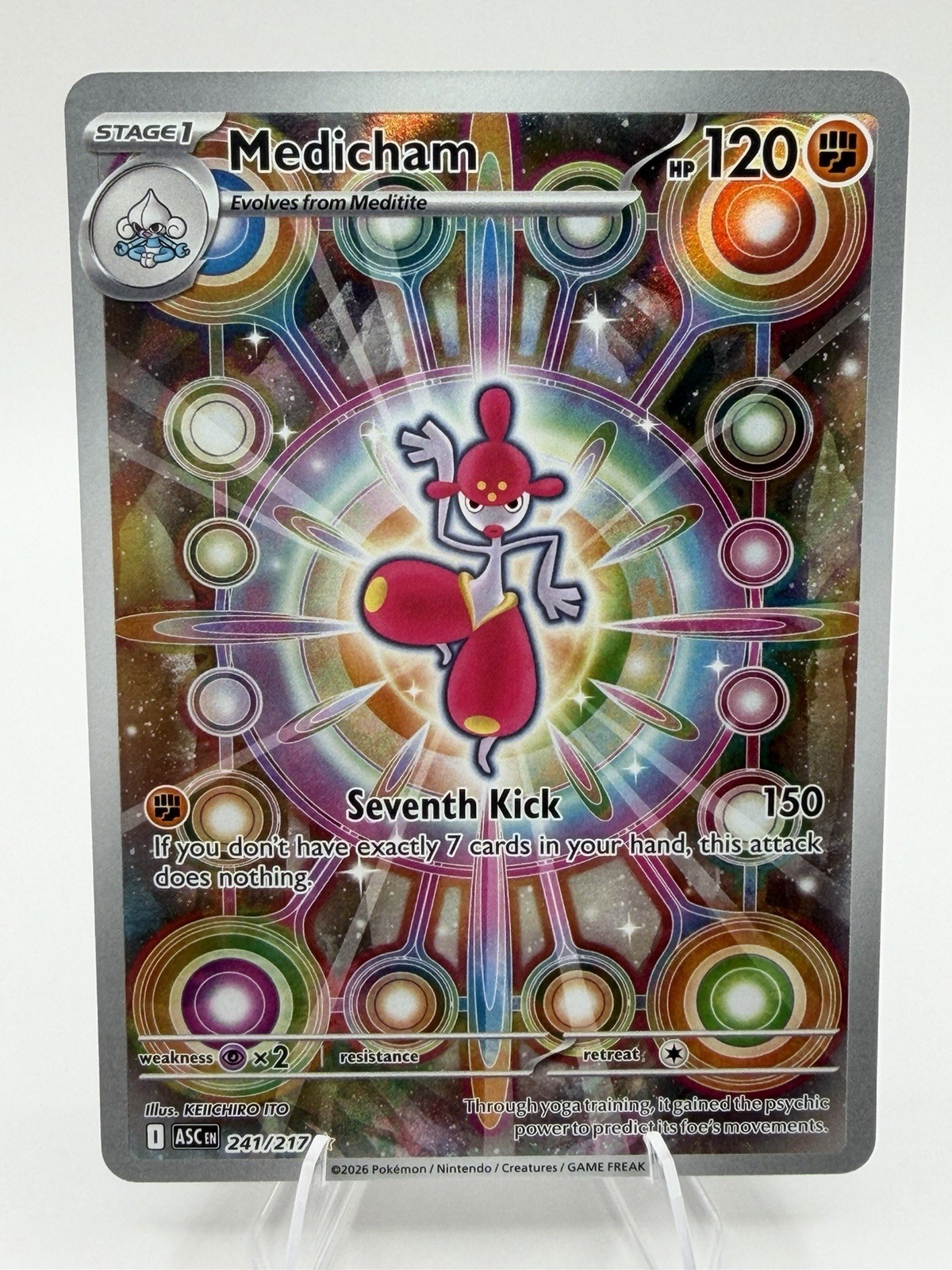 Pokemon Medicham 241/217 Ascended Heroes Illustration Rare Full Art Holo NM