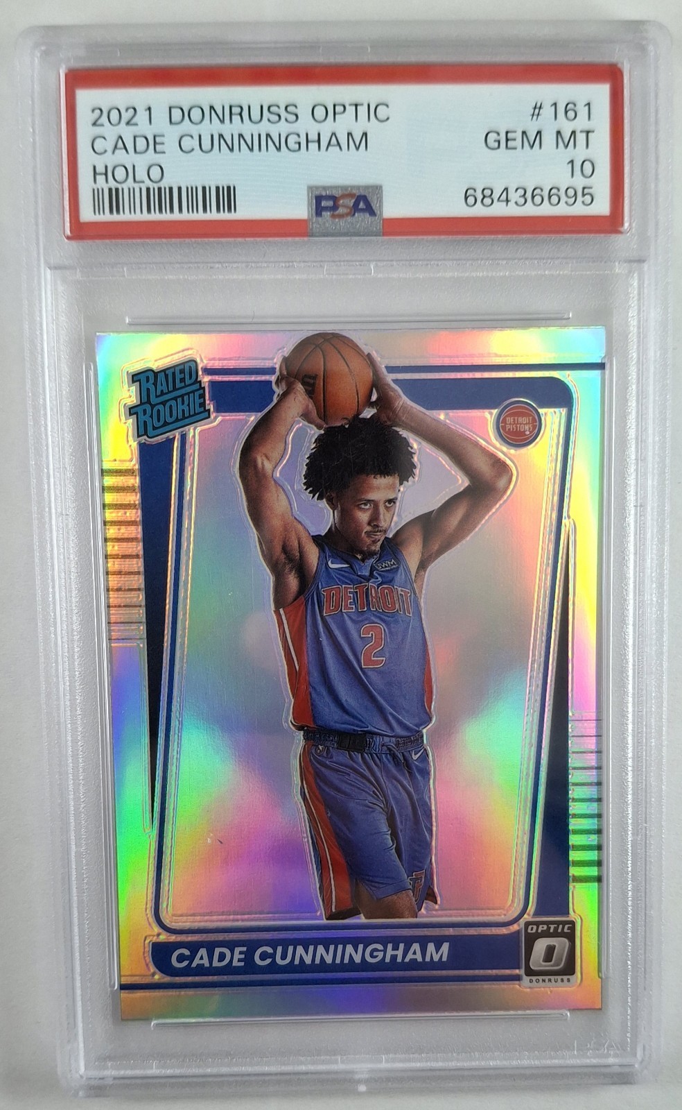 2021 Donruss Optic #161 RC 🔥Cade Cunningham🔥 Rated Rookie Holo PSA 10 68436695