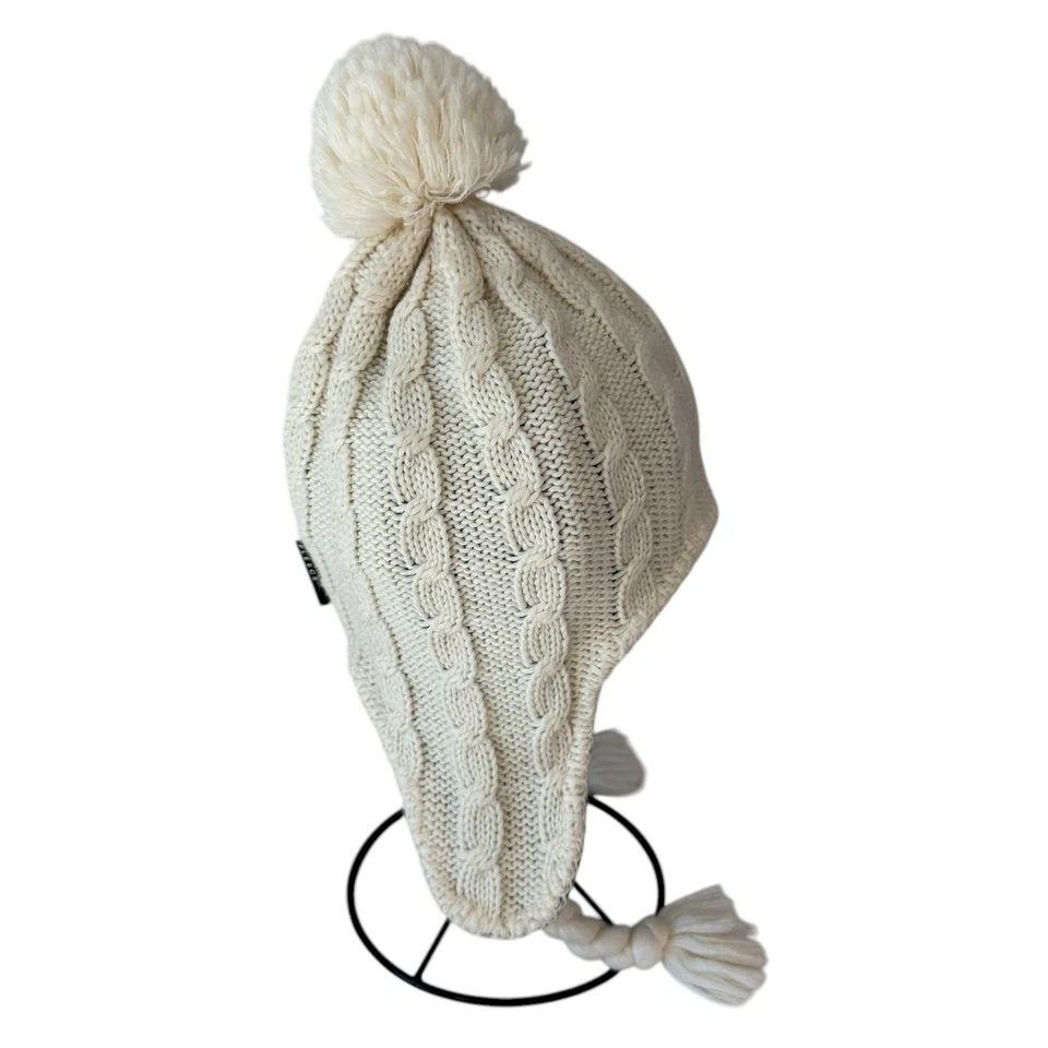 JACK WOLFSKIN Stormlock Trenza Gorro Tejido Crema Vellón Forrado Talla M Foto 4 de 4