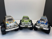 Silver Green Blue Diecast Monster Truck Lot of 3 Toy Model Vehicle