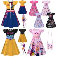 Kinder M&auml;dchen D&auml;monenj&auml;ger Nachthemd Kleid Kpop-Pyjama Nachthemden R&ouml;cke